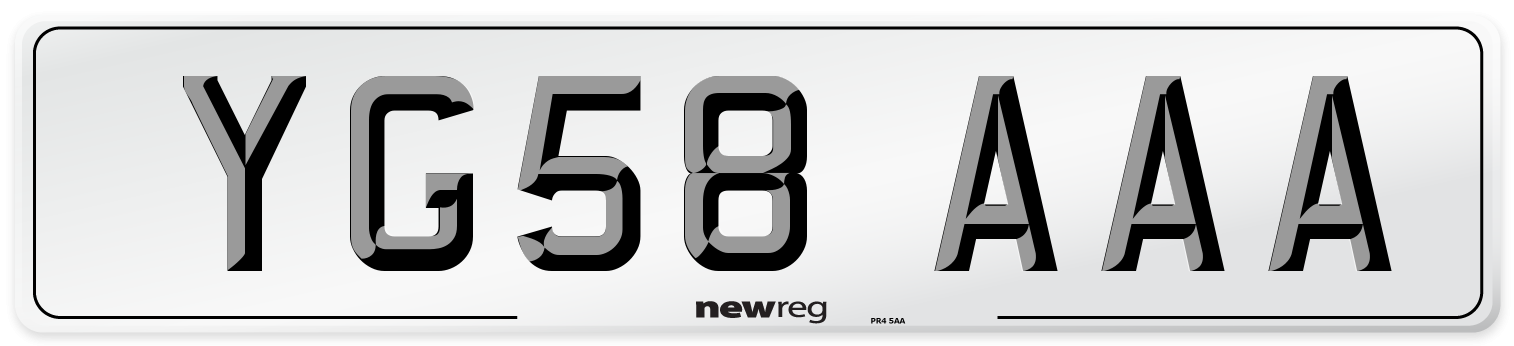 YG58 AAA Number Plate from New Reg
